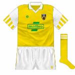 1994:
The 'Páirc' design was ubiquitous in 1994, though Antrim were different from many counties in that they had contrasting sleeves.