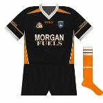 2004-07:
Black was now clearly the first-choice colour for Armagh goalkeeper jerseys, this outfit in the same design as the new orange kit.