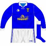 1998-2001:
Long-sleeved jersey updated to include O'Neills wordmark instead of Guaranteed Irish loog.