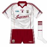 Galway:
Against Cork in the 1980s, Galway would line out in all-maroon so this look has been seen on Tribesmen goalkeepers.