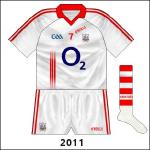Another meeting with Down in 2011 meant another change. Almost identical to the 2010 final shirt, this had no red cuffs and the GAA logo was the more usual turquoise.