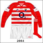 Long-sleeved version of new hooped jersey, used in the 2004 league.