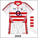 A strange variation seen in early part of 2009 hurling league - top two hoops removed, possibly to make the GAA logo easier to see.