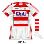 Following the pattern of the previous set, there was also a hooped alternative, first seen on successive nights in January as Cork faced Waterford in hurling and football. This time the numbers were white.