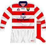 2000-01:
Cork launched a new jersey with red trim in 2000, and the hooped goalkeeper shirt also received modifications.