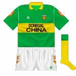 1994:
As a result, the strips were reversed, so against Antrim in '94 Donegal wore their traditional colours.