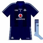 2010-11:
The new goalkeeper jersey for 2010 followed the design of the outfield offering, though the shadow stripes were more prominent. Worn by Stephen Cluxton as he famously kicked the winning point in the 2011 All-Ireland final.