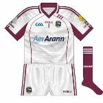 2010:
When Galway met Sligo in the 2009 Connacht championship, Adrian Faherty was forced to change to a white training top but for 2010 he was given this reversal of the normal jersey so that any colour-clash was avoided.