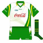 2008: With the series taking a break in 2007, for the 2008 tour Ireland were once again in a new kit, and for a change the design was one also used by a county, with Westmeath having lined out in a similar pattern.