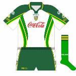 2005: Almost as if O'Neills wanted to see how much they could include, this jersey had two shades of green as well as gold trim on the white body.