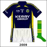 This intimidating kit, darker than previous change jerseys, saw two outings in 2009. In the first, a league game at home to Donegal, different shorts but normal socks were used.
