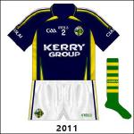 While meetings between Kerry and Limerick rarely called for a change in jerseys, this was ordered in the 2011 All-Ireland quarter-final. The same kit as 2009, though with a change to GAA logo, different shorts and regular socks.