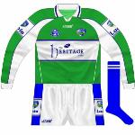 2008:
When Laois played Wicklow in the Leinster championship in 2008, the Garden County changed their kit to white, which clashed with the Laois goalkeeper. A green version of the previous kit was used.