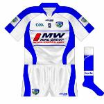 2011:
There was a noticeable change to the alternative strip as it was now exactly the same as the goalkeeper design, presumably because the previous design had too much blue. Used against Wicklow in the O'Byrne Cup and Tipperary in qualifiers.