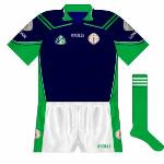 2007:
Though the hurlers did not have any navy on their green shirts, it was the main colour of the change kit, oddly worn in the Ulster SHC defeat to Antrim.