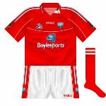 2006:
After three years, O'Neills returned as gear manufacturer and kitted Louth out in a two-two red number.
