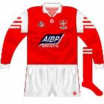 1996-98:
Long-sleeved edition of new jersey, first seen against Wicklow in 1996 O'Byrne Cup.