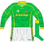 2004-05:
For the O'Byrne Cup final with neighbours Westmeath in 2004, this jersey was first worn but was quickly replaced. The first to feature the new county crest, it was used at times in the early part of the following year.