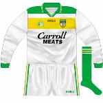 2000-01:
Long-sleeved version of new alternative jersey, used against Kerry in 2000 league and Meath in the following year's O'Byrne Cup.