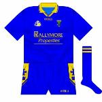 2001:
The short-sleeved version of the regular goalkeeper's jersey was donned by Derek Thompson as Roscommon enjoyed a fine win over Galway at Tuam Stadium in June.
