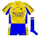 2004-07:
In 2004, the Roscommon County Board introduced a new crest and it was decided to bring out a new jersey featuring it. This kit had more white than was usually seen on Rossies jerseys.