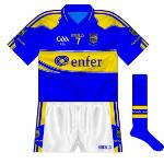 2009:
The only difference between the jersey worn for 2009 and that of 2008 was that the old GAA logo, which had been in place since 1994, was replaced as the association celebrated its 125th anniversary.