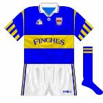 1995:
Tipperary only wore the design for one year, with O'Neills new neck design replacing the classic style in time for the game against Waterford.