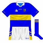 2002:
Tipp's deal with Finches ended and, while a new sponsor was being sought, a sponsorless jersey was briefly worn.