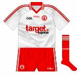 2010:
With Target Express having replaced Rocwell as sponsors, it meant that a new kit, reminiscent of that worn in the 1980s. Interestingly, the GAA logo, normally seen in white or turquiose, was rendered in black.