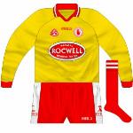 2004-07:
Long-sleeved version. Even in matches against Antrim or Donegal, where it should have been considered a clash, the gold was used.