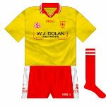 2001-04:
Short sleeves, used rarely. Prior to 2001, gold was only used when Tyrone played a side with whom  the red GK shirt clashed.