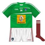 2015-:
Clashes against Wexford in consecutive weeks in both hurling and football necessitated the use of a new green version of the home kit.