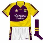 2006-07: 
After just a short period of being worn, the new jersey received a slight change as Wexford Creamery opted to market their fine cheese on the front.