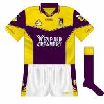 2000:
There was strong outcry when O'Neills launched the new Wexford jersey, with the intrusive gold side panels changing the overall look.