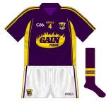2014-:
A severe change after a long period with predominantly gold shirts, the new design coincided with Glanbia taking over sponsorship and promoting the Gain Feeds brand.