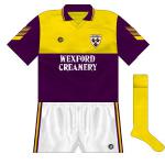 1993:
The National Hurling League final against to Cork went to three games, Wexford ultimately losing. Unusually, gold socks featured.