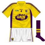 2014:
With the switching of colours, Galway were now Wexford's main clash and the counties met in the All-Ireland U21 semi-final. The change shirt was a reversal of the new purple one.